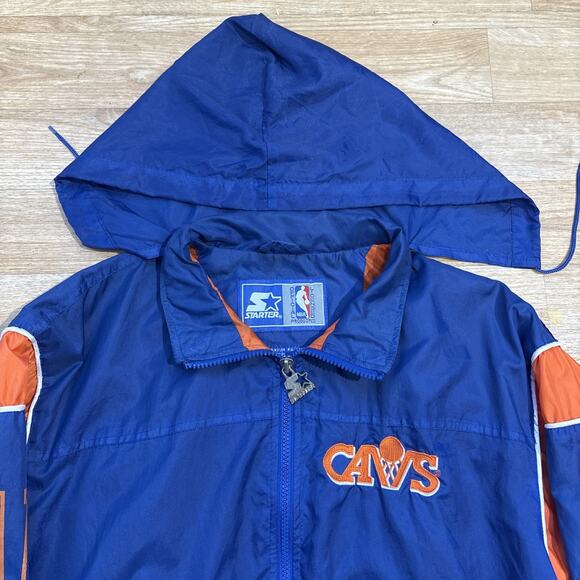 Vintage 90s Rare Cleveland Cavaliers Starter Windbreaker Jacket Cavs Medium - Picture 2 of 16